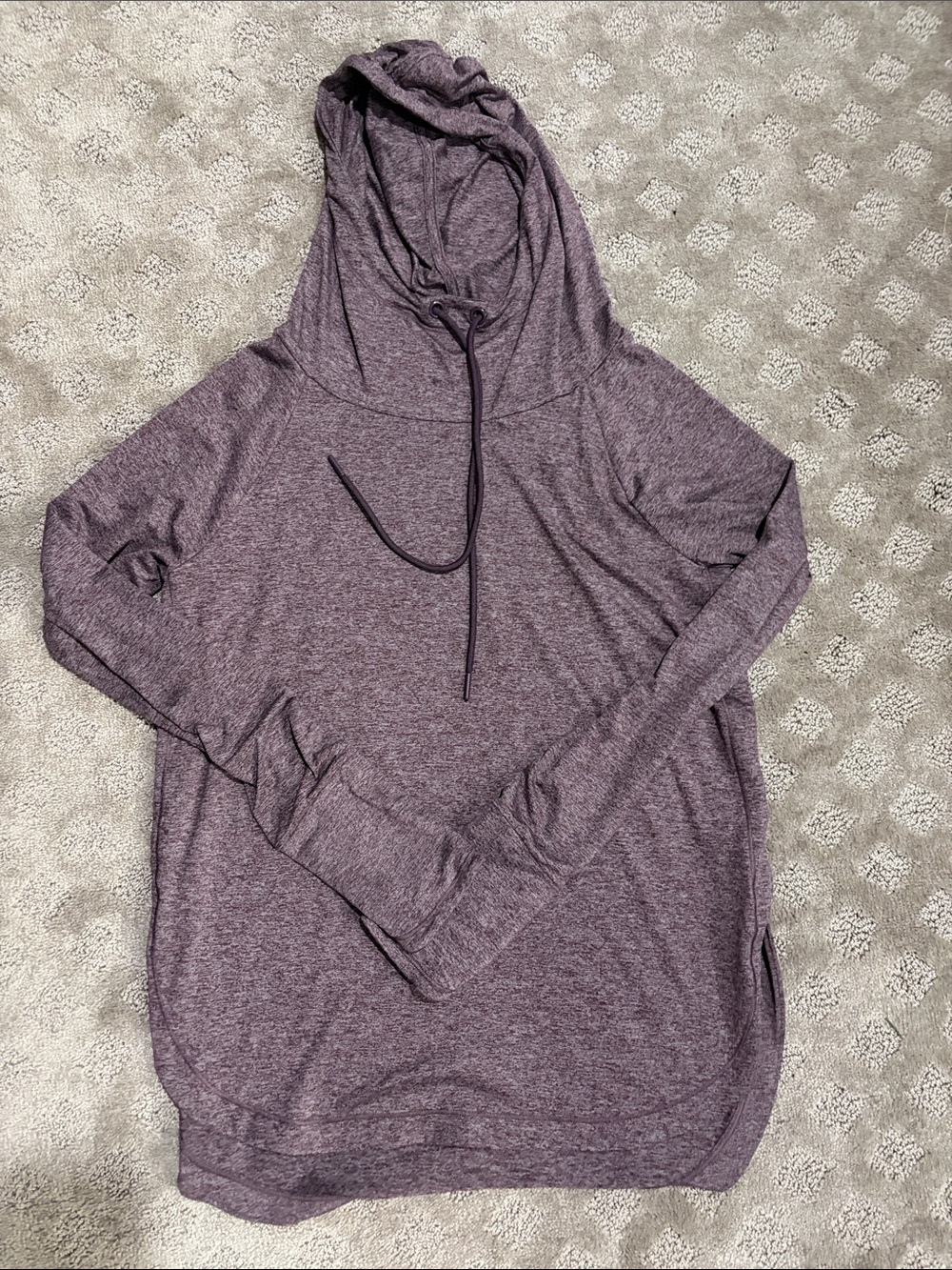 Athleta Heathered Plum Pullover with Hood